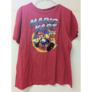 Nintendo Mario Kart T-Shirt Youth 2XL Red Heather Retro "Since 92" Mad Engine